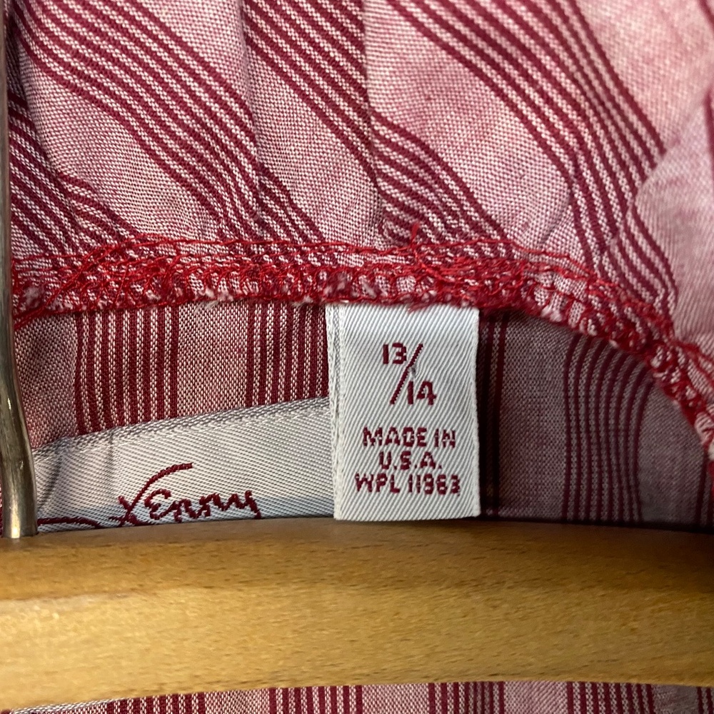 Striped Ruffle Button-Front Blouse - Dusty Rose - Picture 5 of 9